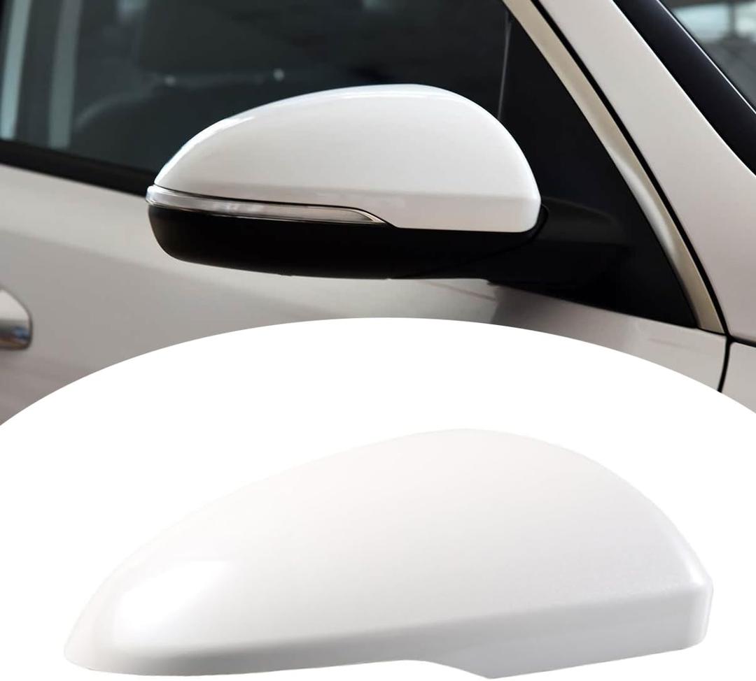 White Rearview Mirror Cover Cap Door Wing Mirror Cover Cap Replacement For Kia Optima K5 2016 2017 2018 2019 2020 (Right Passenger Side)