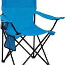 Folding Camping Chair with Cup Holder & Side Storage Bag 300lbs Capacity Lightweight High Back Portable for Beach, Picnic, Sport, Blue