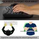 Wireless Keyboard and Mouse Combo,2.4G Full Size Wave Keys Ergonomic Keyboard with Wrist Rest for Natural Typing, 3 DPI Adjustable Ergonomic Silent Mouse for Computer/Laptop/Windows/Mac (Black)