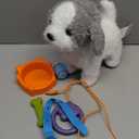 OR OR TU Walking Barking Toy Dog with Remote Control Leash, Plush Puppy Electronic Interactive Toys for Kids, Shake Tail,Pretend Dress Up Realistic Stuffed Animal Dog Age 3 4 5 6+ Years Old Best Gift (Grey+white)