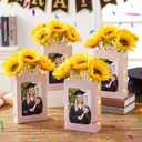 Spiareal 12 Sets Graduation Box Centerpieces for 4" x 6" Photo Class of 2026 Table Decoration Pink Picture Frame Display Boxes with String Lights Congrats Grad Party Favor High School College Gift