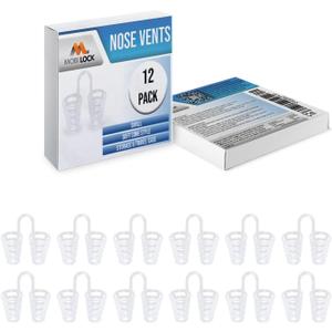 Nose Vent Sinus Relief (Pack of 12 Small Size) Soft Cone Vents - A Simple Solution for Nasal Snorers - Reusable Snoring Device to Enjoy a Peaceful Night's Sleep - by Mobi Lock