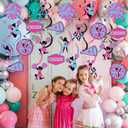 24 Pieces Cheerleading Hanging Swirls Hot Pink Blue - Cheerleading Themed Party Decorations for Girls Rose Red, Cheerleader Ceiling Streamers for Cheer Gymnastics Birthday Party Supplies