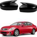 Side Mirror Cap Cover Compatible With Infiniti 2011-2012 G25, 2008-2013 G37, 2015 Q40, 2014 2015 Q6 (Glossy Black)