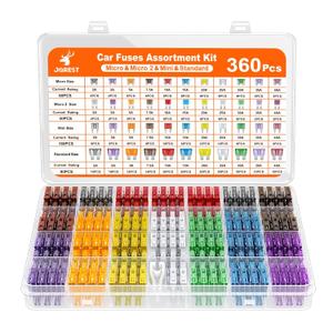 JOREST 360Pcs Car Fuse Assortment Kit, 160 Mini Blade Fuses Automotive + 90 Standard Auto Fuses + 50 Micro Fuse + 60 Micro2 for RV/Truck/Motorcycle(2A 3A 5A 7.5A 10A 15A 20A 25A 30A 35A 40A)