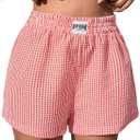 WDIRARA Women's Cheetah Print Shorts High Waisted Straight Leg Summer Leopard Boxer Shorts (L)