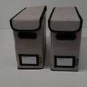 BALEINE File Organizer Box with Lid, Collapsible File Folder Organizer with Plastic Slide, Hanging File Folder Box for Office Document Storage (2 Pack, Grey, S)