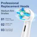 Replacement Heads Compatible with Oral B iO for Gentle Dental Care, Toothbrush Compatible with Oral B iO 2/3/4/5/6/7/8/9/10 Series Electric Toothbrush, Medium Bristles (6 Black/White)
