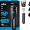 Braun All-in-One Style Kit Series 5 5471, 8-in-1 Trimmer for Men with Beard Trimmer, Body Trimmer for Manscaping, Hair Clippers & More, Ultra-Sharp Blade, 40 Length Settings, Waterproof (Black)