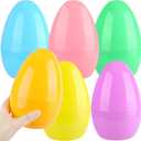 6 Pcs 8 Inches Jumbo Easter Eggs Empty Large Plastic Macarons Easter Eggs Bulk for Easter Party Decoration Gift Baskets or Egg Hunt