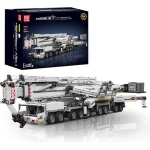 Mould King 17007 Technology Crane Building Set, 8506 Pieces Heavy Crane Truck Building Kits for Kid/Adult, APP Programmable Construction Vehicle Block Set, White