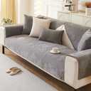 Plush Sofa Cover Washable.Non-Slip Couch Covers, Pet FriendlyCouch Mats, Soft Chenille Sofa Covers forLiving Room(Dark Gray/36"x70"/3-SeaterSofa Cover)