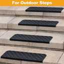 Rubber Stair Treads Non Slip Outdoor/Indoor 30" x 10" 5-Pack, Outdoor Stair Treads with Nosing for Garage, Patio, Wooden Marble Tile Metal Concrete Steps