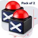 ArtCreativity Buzzer with Lights and Sounds - Set of 2 - Game Show Buzzer Buttons for Family Game Night and Trivia - Lights Up Red and Makes Loud Buzz Sound - Answer Buzzer Set