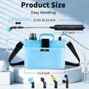 2 Gallon Electric Garden Sprayer, Battery Powered Pump with 6 Spray Modes, 4 Durable Nozzles, USB Rechargeable, Retractable Wand & Adjustable Strap for Lawn Garden Weed Control, Blue