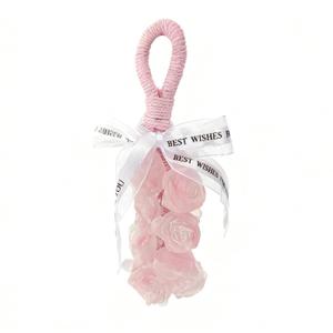 Handcrafted Transparent Rose Soap on a Rope - Crystal Rose Cluster for Hand and Body, Natural Cold Process Artisan Soaps, Gift Choice for Christmas and Valentine