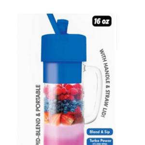 HY-IMPACT HYI-3597 PERSONAL BLENDER W/ HANDLE & STRAW 16oz. USB rechargeable