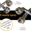 2 x Kabel-Elektro 4 Ft. washing machine hoses Set (Straight / 90 deg.). Wide internal Diameter, 3/4 inches connector compatible NPT faucets and washing ports, Stainless Steel, PVC