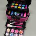 Hollyhi 58 Pcs Kids Makeup Kit for Girl, Princess Toys Real Washable Cosmetic Set with Mirror, Kids Makeup Sets for Girls, Play Make Up Birthday Gifts for 3 4 5 6 7 8 9 10 11 12 Years Old Kid (Rose)