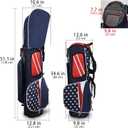 Craftsman Golf Lightweight USA Style Red White Blue Golf Bag 4 Divider Fits Up to 14 Clubs with Rain Cover Dual Back Strap