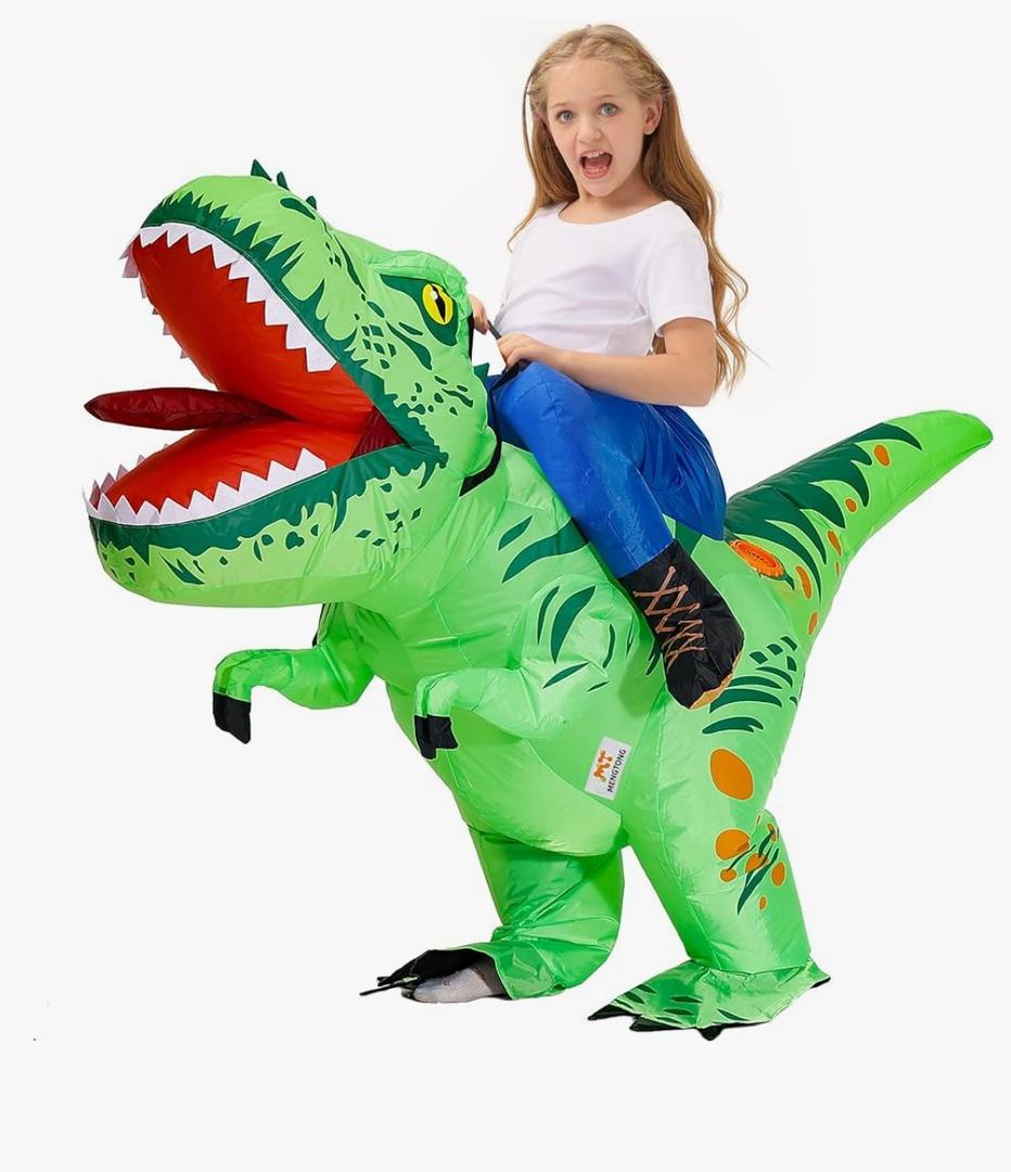 MT MENGTONG Inflatable Dinosaur Costume Kids Riding T Rex Blow up Halloween Costume Funny Party for Boys/Girls