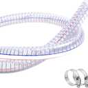 QuQuyi 1-1/4 Inch ID x 1-1/2 Inch OD Heavy Duty Steel Wire Suction PVC Flexible Tubing High Pressure UV Chemical Resistant Thick Vinyl Hose Tube, 10 FT