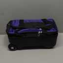 Single Bowling Ball Bag with Wheels, Deluxe Rolling Bowling Bags 1 Ball and Shoes Pocket w/Molded BallCup, Bonus Storage Bag, 40 Retractable Handle - Large 1 Ball Bowling Bags with Wheels (Purple)