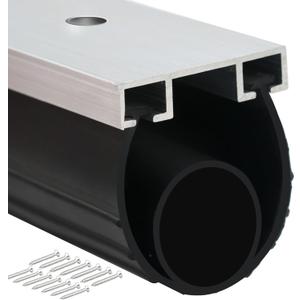 Duzzy Universal Garage Door Seals Kits, Pre-drilled 10 Feet U+O Ring Heavy-Duty Weatherproofing Garage Door Rubber Seals Bottom Pakage with Aluminum Track Retainer Base Kits