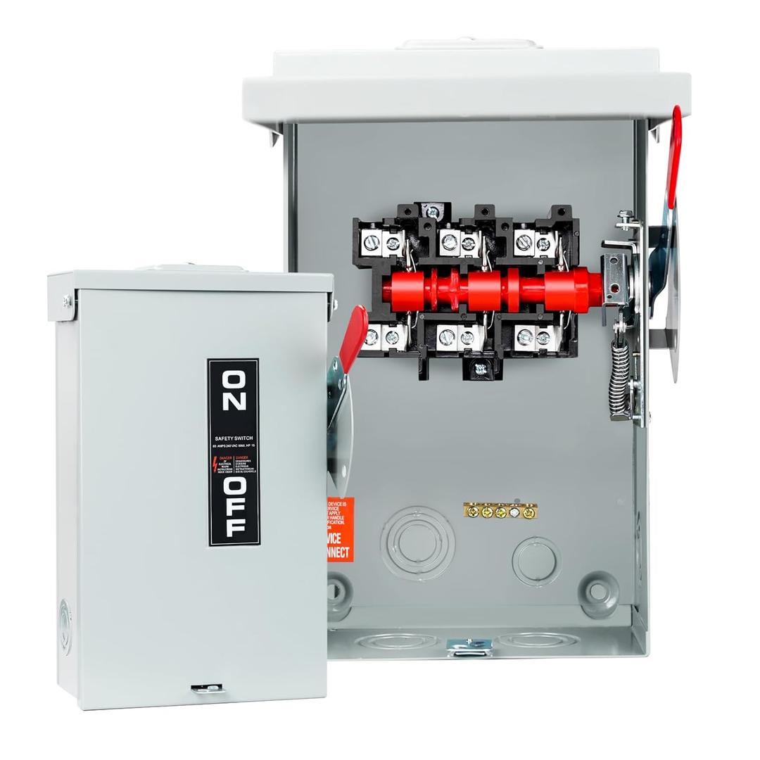 3P 60Amp 240V 3 Wire Heavy Duty Safety Switches, Ac Disconnect Switches Box, Quick Disconnect Safety Switch