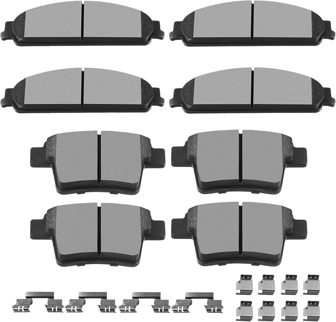 SCITOO Disc Brake Pads Sets Semi-Metal 8pcs Fit for Ford Five Hundred,05-07 for Ford Freestyle,08-09 for Ford Taurus,08-09 for Ford Taurus X,05-07 for Mercury Montego,08-09 for Mercury Sable