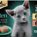 Sheba Perfect Portions Kitten Wet Cat Food Pate Chicken Entree and Salmon Entree, 2.6 oz. Twin-Pack Trays (12 Count, 24 Servings), Best By 09 04 2027
