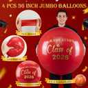Kasyat 4 Pcs 36 Inch Extra Large Graduation Balloons Class of 2026 Balloons Latex Jumbo Giant Congrats Grad Balloon for College, High School, University Graduation Party Decorations(Red and Glod)