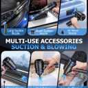 AHNR Handheld Car Vacuum Cleaner Cordless with 16000PA Powerful Suction, 4-in-1 Portable Mini Vacuum Cleaner & Air Duster with Multi-Accessories, Hand Held Vacuum Cordless Rechargeable for Car Home