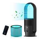 U ULTTY Bladeless Tower Fan and Air Purifier in one, Quiet Tower Fan with Remote, Touch, 9 Speeds, 8H Timer, HEPA Filter 99.97%, 90° Oscillation Fans, Floor Fans Powerful for Home Office Room, Black