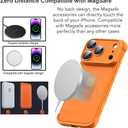 for iPhone 17 Pro Max Bumper Case Compatible with MagSafe, Minimalist Frameless Corner Protection Pad with Camera Lens Protector, No Back Soft Silicone TPU Shockproof for iPhone17 Pro Max (Orange)
