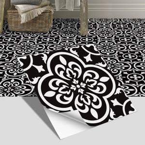 VICCI 24pcs Floor Tile Stickers Peel and Stick Kitchen Backsplash Wall Tile Decals 7.87"*7.87" Subway Decals PVC SelfAdhesive for Floor Bedroom Bathroom Laundry Home Fireplace Decor,Black & White VICCI 24pcs Floor Tile Stickers Peel and Stick Kitchen Backsplash Wall Tile Decals 7.87"*7.87" Subway Decals PVC SelfAdhesive for Floor Bedroom Bathroom Laundry Home Fireplace Decor,Black & White