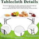 10 Pack Picnic Table Cover Fitted Tablecloths 6 Foot Rectangle Tables Elastic Waterproof Stretch Washable Patio Folding Outdoor Spandex Table Cloth for Camping Banquet and Parties (White,30" x 72")