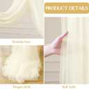 4 Panels Ivory Sheer Fabric for Draping, 30"x19FT Wedding Arch Drapes Tulle Curtains Backdrop, Ivory Chiffon Draping Panels for Wedding Ceremony Party Baby Shower Decorations, Photoshoot & Home Wall