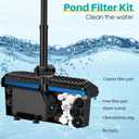 Biling Pond Filter with Fountain Pump Kits, 660GPH Koi Pond Filter with 40W Pond Pumps for Outdoor Ponds, Pond Fountain Kit for Garden Pond, Fish Tank, Water Feature - Corded Electric