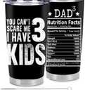 GOOMI Father of 3 Gift from Kids, Dad of 3 Gifts, 20 OZ Stainless Steel Insulated Tumbler
