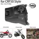 FVRITO Dirt Bike Gas Fuel Tank Compatible with 50cc 70cc 90cc 110cc 125cc CRF50 XR50 SSR TaoTao Coolster Baja DR49 SDG 107 Kazuma Thumpstar BSE Roketa Kayo with Gas Tank Cap Pit Bike Motorcycle Parts