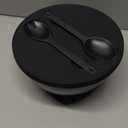 10" Large Salad Bowl with Sealing Lid & Serving Utensils,135Oz, Black Big Bamboo Fiber Salad Serving Bowl with Servers for Mixing/Serving (Silicone Dark Grey Lid)