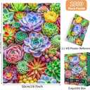 Vibrant Succulents Jigsaw Puzzles for Adults 1000 Pieces Puzzle Clearance Challenging Adult Puzzles 1000 Pieces Perfect for Game Nights Finished Size is 27.5 x 19.6 inch