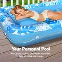 SLOOSH Inflatable Tanning Pool Lounger Float, 70" x 46" Pool Floats Adult with Pillow, 4 in 1 Suntan Tub Raft Floatie,Sunbathing Bed Lounge for Water Blow Up Kids Ball Pit Party Gifts, L-Blue