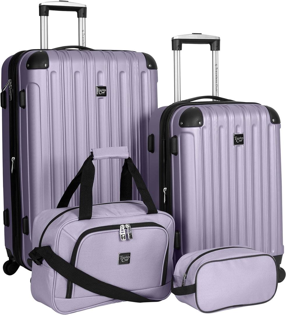Travelers Club Midtown Hardside Luggage Travel, Lilac, 4-Piece Set Travelers Club Midtown Hardside Luggage Travel, Lilac, 4-Piece Set