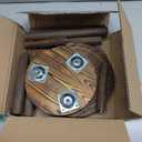 3-Pack Wood Plant Stands Indoor, Single Plant Stand For 6-12 Inch Pots, Mid-Century Modern Plant Stool, Tall Plant Stand For Large Plants Perfect Fit For Living Room, Balcony, Office (Heavy Burnt Color)