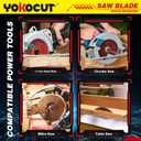 7-1/4 Inch Circular Saw Blade, 24T for Framing, 60T for Fine Finish Wood Cutting,Tungsten Carbide Tooth with 5/8" Arbor - 2 Pack