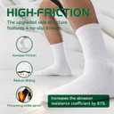 2 x Men's Crew Socks, White Socks Men,Cushioned Cotton Athletic Arch Support Moisture Wicking,1-Pairs Premium Trial Pack (White)