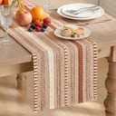 Artoid Mode Caramel Farmhouse Woven Table Runner, Seasonal Holiday Rustic Kitchen Dining Table Decoration for Home Party Decor 12x90 Inch