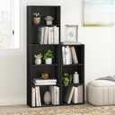 Furinno LUDER Book Shelf, 5-Tier Bookshelf, Bookcase with Open Shelves, 9.4 x 15.8 x 52, Easy Assembly, for Living Room, Bedroom, Home Office, Blackwood